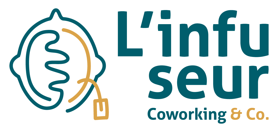 Logo de l'espace de travail L'infuseur avec sa baseline "Coworking & co"